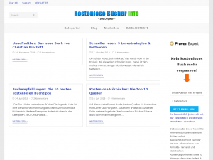 Screenshot des Blogs Kostenlose Bücher Info – Wissensportal