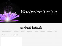 Screenshot des Blogs Wortreich texte