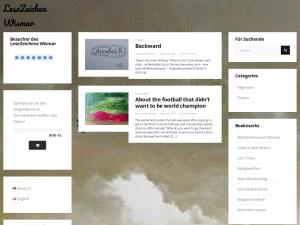 Screenshot des Blogs LeseZeichen Wismar