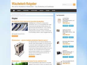 Screenshot des Blogs Alles rund um Wäschekörbe & Wäscheständer