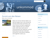 Screenshot des Blogs unkommod – böse, unabhängig und echt wahr