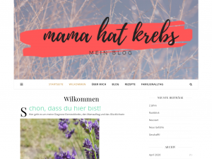Screenshot des Blogs Mama hat Krebs