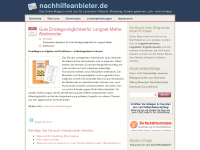 Screenshot des Blogs Nachhilfeanbieter.de Blog