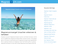 Screenshot des Blogs Magnesium24 – Der freie Magnesiumratgeber für Ihre Gesundheit