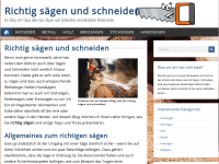 Screenshot des Blogs Richtig sägen und schneiden