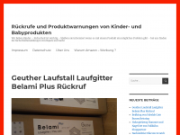 Screenshot des Blogs Rückrufe und Produktwarnungen von Baby und Kinderprodukten