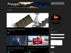 Screenshot des Blogs Prepper Fox
