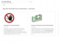 Screenshot des Blogs Blog über Beschilderung und Präsentation – eLook.blog