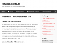 Screenshot des Blogs Fahrradlichtinfo.de