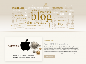 Screenshot des Blogs Bolesch Analysen