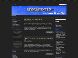 Screenshot des Blogs mysniptip.de