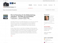 Screenshot des Blogs Die Welt der Fotografie und Bildbearbeitung in einem Blog