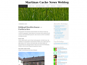 Screenshot des Blogs Martinas Cache News Weblog