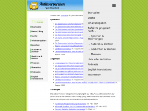 Screenshot des Blogs Lyrik-Datenbank Weblog