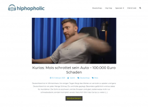 Screenshot des Blogs HipHopHolic – All About Hip Hop