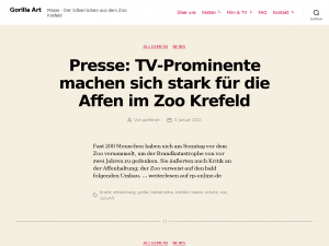 Screenshot des Blogs Gorilla Art Blog