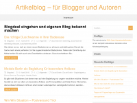 Screenshot des Blogs Artikelverzeichnis