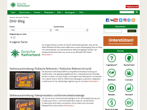Screenshot des Blogs Cannabis-Blog des DHV