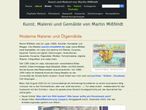 Screenshot des Blogs Kunst * Malerei * Blog