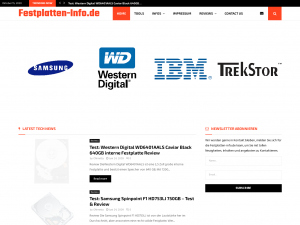 Screenshot des Blogs Festplatten Info