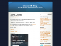 Screenshot des Blogs Vista x64 Blog