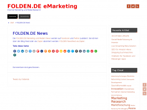 Screenshot des Blogs FOLDEN.DE Internet Marketing Blog