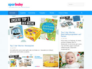 Screenshot des Blogs Sparbaby.de – das Schnäppchen-Blog rund um das Baby