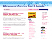 Screenshot des Blogs Schwangerschaftswochen und Babybedarf