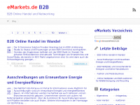 Screenshot des Blogs eMarkets.de B2B Handel