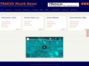 Screenshot des Blogs TRAEXS.DE Musik Video News