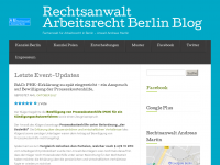 Screenshot des Blogs Rechtsanwalt Arbeitsrecht Berlin Blog