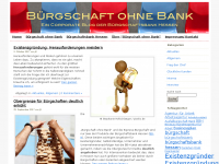 Screenshot des Blogs Buergschaft ohne Bank