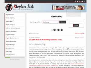 Screenshot des Blogs Klopfers Web – Aktuelles