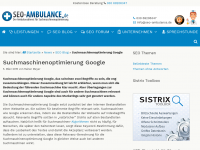 Screenshot des Blogs Blog zur Suchmaschinenoptimierung – SEO Ambulance