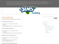 Screenshot des Blogs Die Sims 3 Fanblog