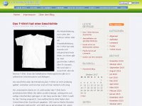 Screenshot des Blogs Aufkleber und T-Shirt Blog