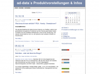 Screenshot des Blogs ad-datas Produktvorstellungen und Infos
