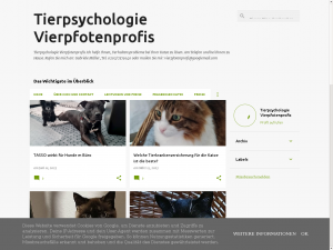 Screenshot des Blogs Tierpsychologie Blog