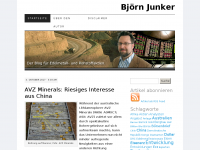 Screenshot des Blogs Björn Junker – Der Blog für Edelmetall- und Rohstoffaktien