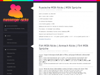 Screenshot des Blogs MSN Messenger Nicks