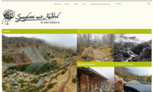 Screenshot des Blogs So lebt Südtirol – Spaghetti mit Knödel