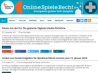 Screenshot des Blogs Online.Spiele.Recht