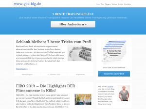 Screenshot des Blogs Fitness & Bodybuilding Blog