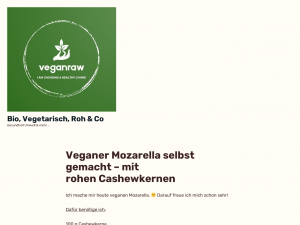 Screenshot des Blogs Veganraw Vegan & roh Gesundheit Leben Umwelt