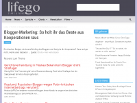 Screenshot des Blogs Promi Blog von lifego.de