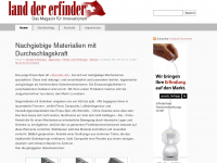 Screenshot des Blogs Land der Erfinder – Das Schweizer Magazin für Innovationen