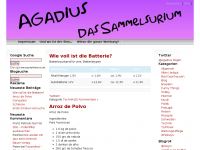 Screenshot des Blogs Agadius – Das Sammelsurium