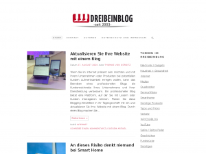Screenshot des Blogs Dreibeinblog