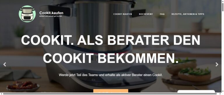 Startseite von Cookit.kaufen mit Logo und Bosch Cookit