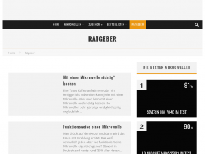 Screenshot des Blogs Mikrowellen Ratgeber